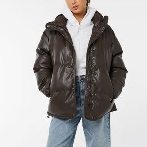 Ardene Faux Leather Puffer Jacket